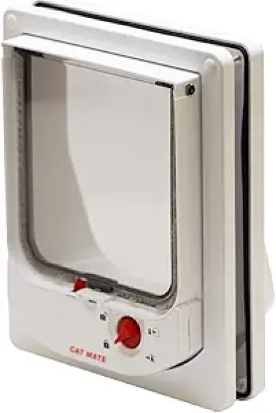 Cat Mate 4-Way Electromagnetic Cat Flap with Magnetic Collar - Secure Pet Door for Cats