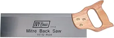IVY Classic 11114 14" Miter Back Saw - Hardwood Handle for Precision Cuts
