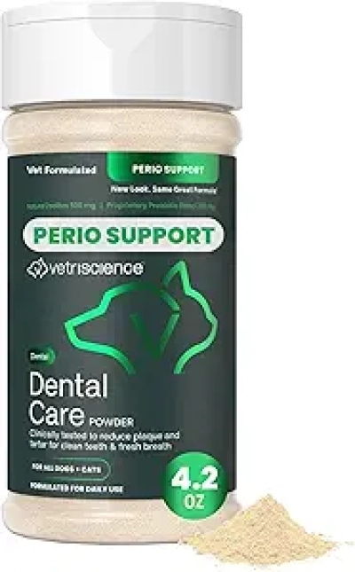 VetriScience Dental Care Powder for Dogs & Cats - Reduce Plaque & Tartar