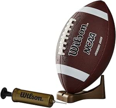 Wilson NCAA Supreme Junior Football with Pump & Tee | Composite Leather