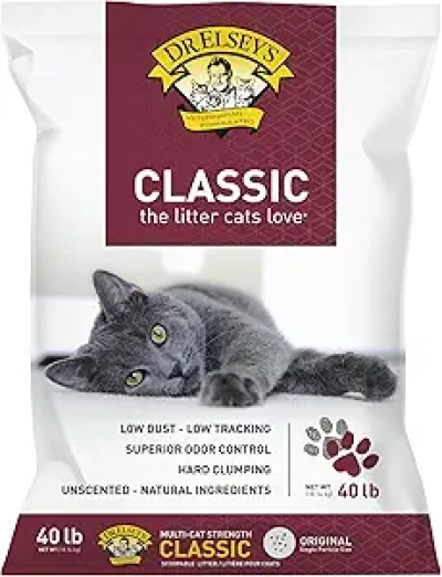 Precious Cat Classic Premium Clumping Cat Litter 40 lb - Dust Free & All Natural