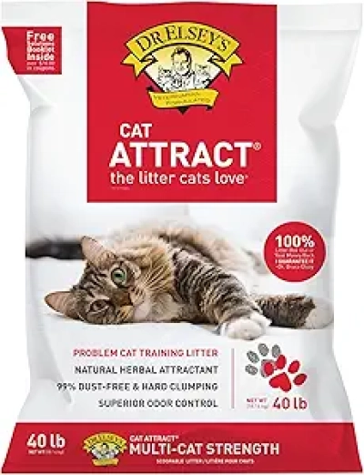 Dr. Elsey's Premium Cat Attract Litter - 99% Dust-Free, Hard Clumping, 40 lb