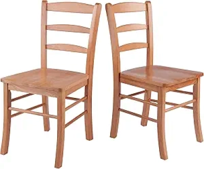 Winsome Benjamin Ladder Back Chairs Set of 2 - Light Oak Dining Chairs