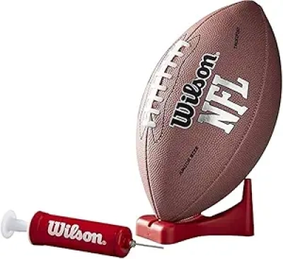 Wilson NFL MVP Junior Football with Pump and Tee - Official NFL Ball