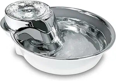 Pioneer Pet Stainless Steel Fountain Raindrop Design - 96oz Pet Water Fountain