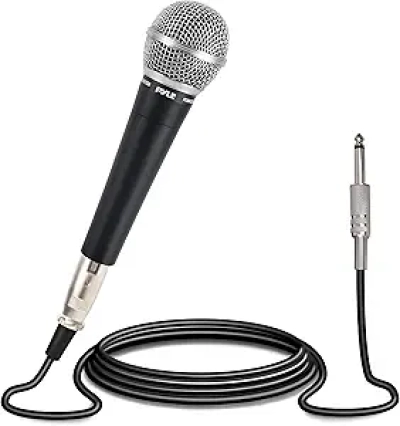 Professional Dynamic Cardioid Microphone with XLR Cable | Pyle Studio & Stage Mic