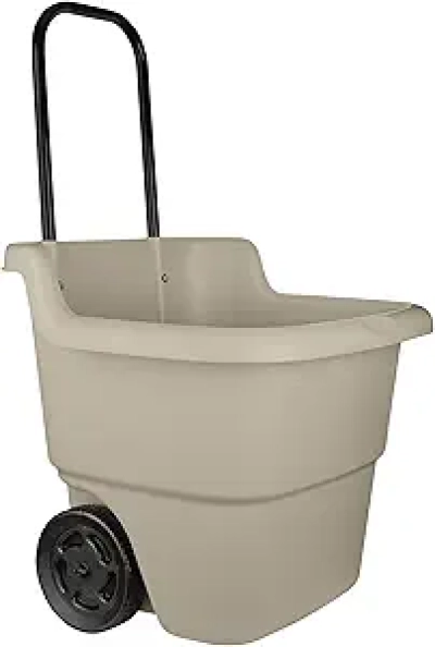Lightweight Garden Cart on Wheels | 15.5-Gallon Resin Utility Cart for Seniors