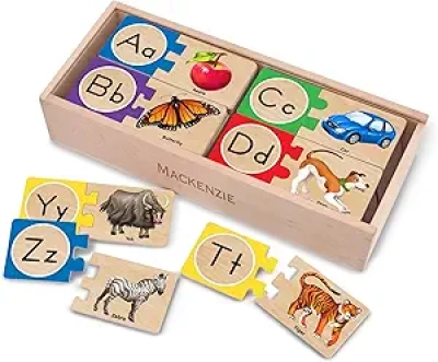 Self-Correcting Alphabet Puzzle 52pc - Wooden ABC Learning Toys for Toddlers