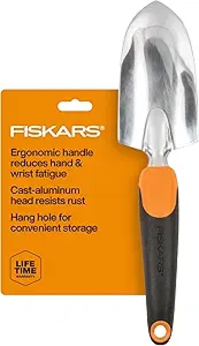 Fiskars Ergo Garden Trowel - Heavy Duty Digging & Planting Tool