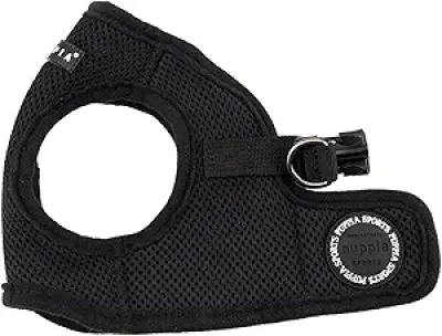 Puppia Soft Vest Dog Harness Large Black - Breathable Air-Mesh Design