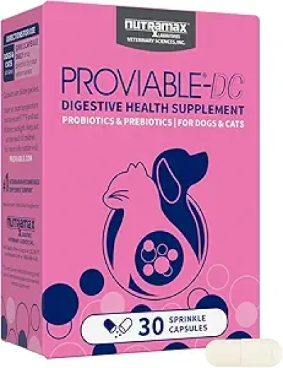Nutramax Proviable Probiotics for Dogs & Cats - 5 Billion CFUs Digestive Health