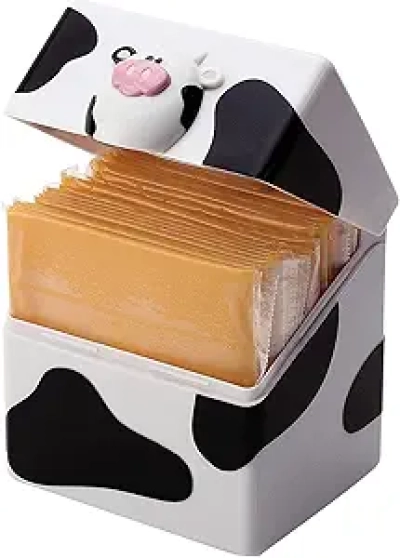 Joie Moo Moo Sliced Cheese Storage Container - Flip Top Fridge Organizer
