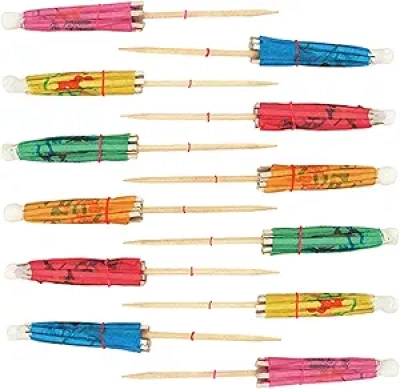 Tropical Umbrella Drink Picks - Set of 12 Mini Cocktail Umbrellas for Mai Tais & Daiquiris