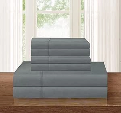 Elegant Comfort 1500 Microfiber Queen Bedding Set - Luxury Soft 6-Piece Sheet Set