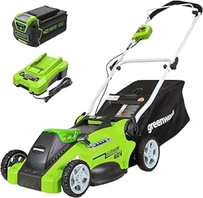 Greenworks 40V 16" Cordless Lawn Mower - Ultra-Light Push Mower with 4.0Ah Battery