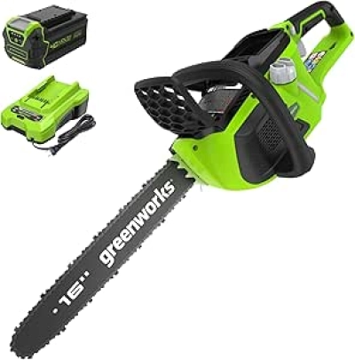 Greenworks 40V 16" Brushless Cordless Chainsaw - 4.0Ah Battery & Charger
