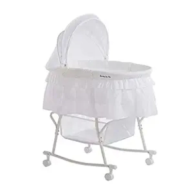 Dream On Me Lacy 2-in-1 Bassinet & Cradle - Portable, Lightweight & JPMA Certified