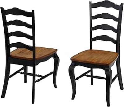 Homestyles French Countryside Black Dining Chairs Set of 2 | Hardwood Design