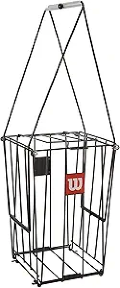 Wilson Tennis Ball Pick Up Basket - 75 Ball Capacity with Lockable Legs