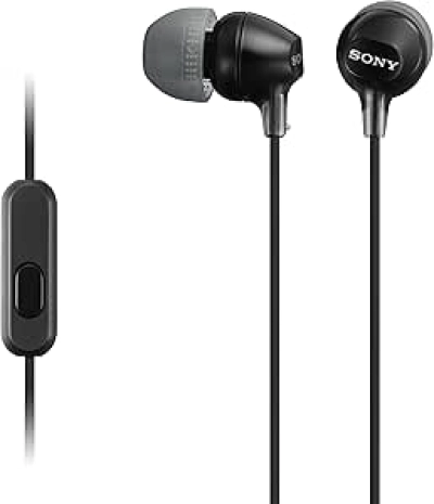 Sony MDREX15AP In-Ear Earbud Headphones with Mic - Black