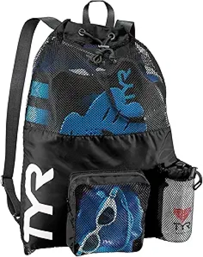 TYR Big Mesh Mummy 40L Swim Backpack - Gym & Workout Gear Storage