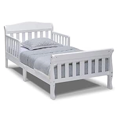 Delta Children Canton White Toddler Bed - Safe, Sturdy Wood Construction