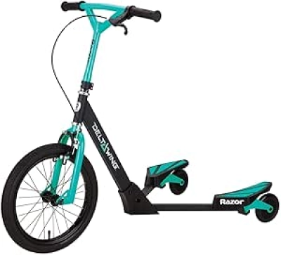 Razor DeltaWing 3-Wheel Scooter - Black/Mint Green Drift Trike