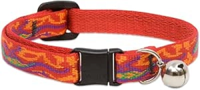 LupinePet Go Go Gecko Cat Safety Collar with Bell - Breakaway Buckle