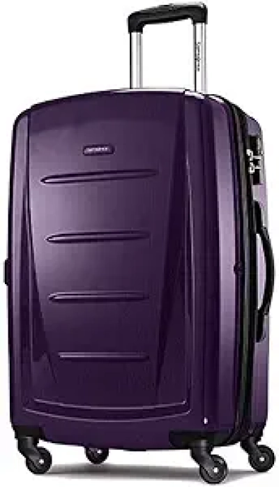 Samsonite Winfield 2 24-Inch Purple Hardside Spinner Luggage | Expandable Checked Bag