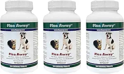 Flea Away All Natural Flea & Tick Prevention for Dogs & Cats - 300 Tablets