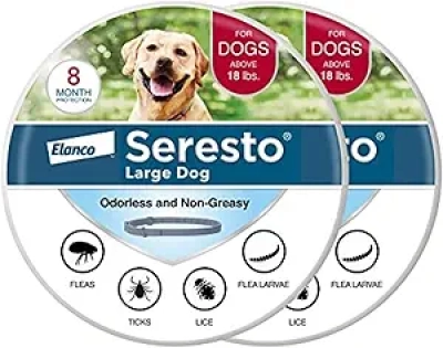 Seresto Large Dog Flea & Tick Collar 2-Pack | 8-Month Protection for Dogs Over 18 lbs