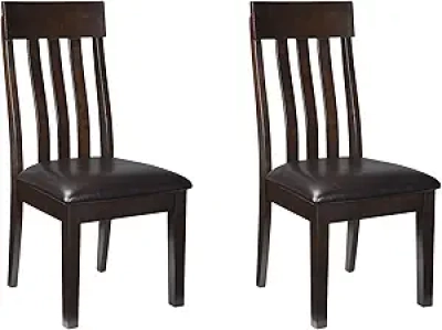 Signature Design by Ashley Haddigan Dark Brown Faux Leather Dining Chairs (Set of 2)