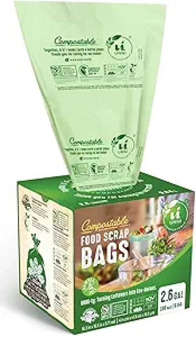 UNNI Compostable Trash Bags 2.6 Gallon - 100 Count, BPI & OK Certified