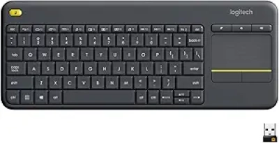 Logitech K400 Plus Wireless TV Keyboard - Touch Control, 33ft Range & 18-Month Battery