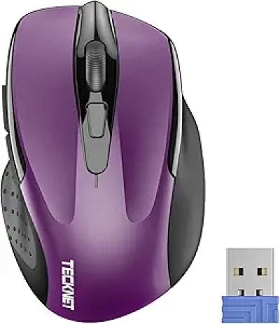 TECKNET Wireless Mouse 2.4G - Ergonomic Optical Mouse with 24-Month Battery