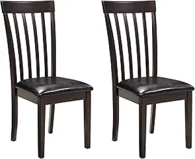 Dark Brown Dining Room Chairs Set of 2 | Signature Design by Ashley Hammis Rake Back