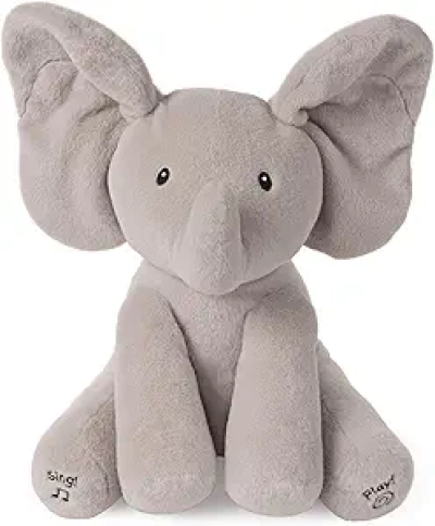 GUND Baby Animated Flappy The Elephant Plush - Interactive Singing Toy for Newborns