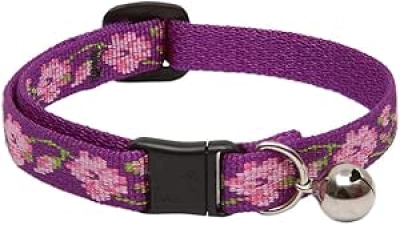 LupinePet Rose Garden Cat Safety Collar with Bell - Breakaway Buckle, 8-12"