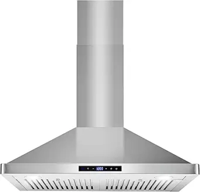 COSMO 30" Stainless Steel Wall Mount Range Hood - 380 CFM Ducted Ventilation with LED Lights