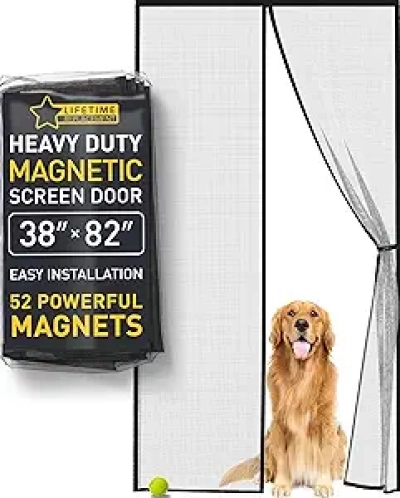 Magnetic Screen Door 38x82 - Auto-Sealing with 52 Magnets, Pet & Kid Friendly