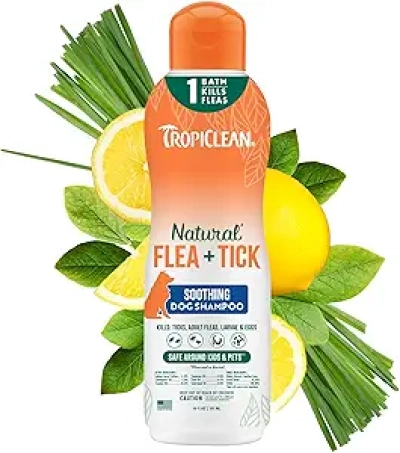TropiClean Natural Flea and Tick Shampoo for Dogs - 20oz