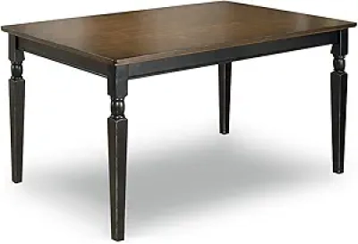 Signature Design by Ashley Owingsville Rustic Farmhouse Dining Table - Two-Tone Black & Brown