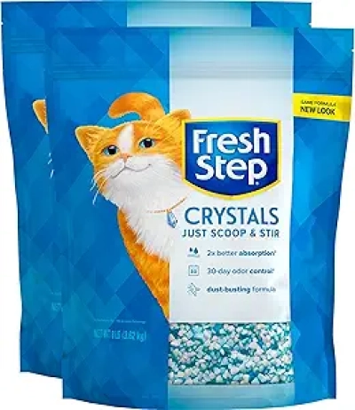 Fresh Step Crystals Premium Cat Litter 8lb (2-Pack) - Odor Control