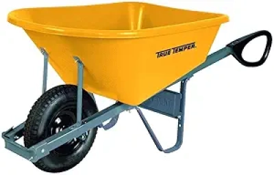 6 Cubic Foot Poly Wheelbarrow | True Temper Total Control | Rust-Free