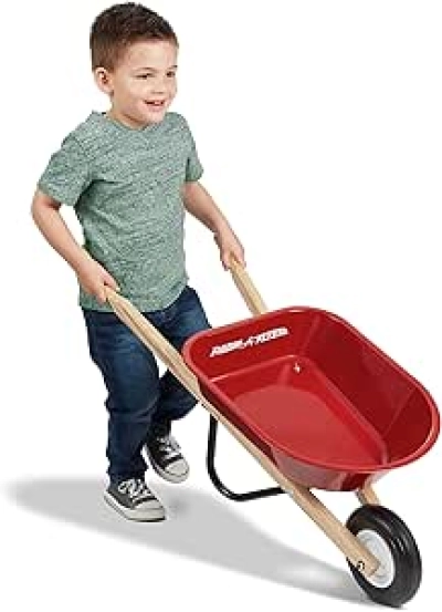 Radio Flyer Kids Red Wheelbarrow - Outdoor Garden Cart for Toddlers Ages 3+