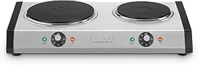 Cuisinart CB-60P1 Double Burner Cooktop | 1800W Portable Electric Stainless Steel