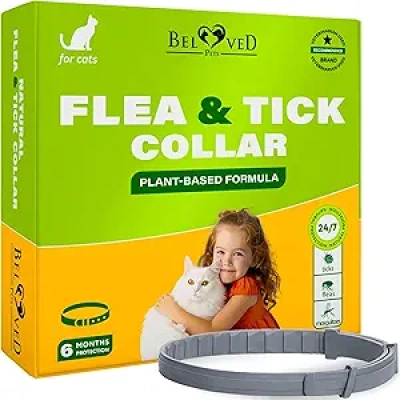Natural Flea & Tick Collar for Cats - 6 Month Protection with Essential Oil