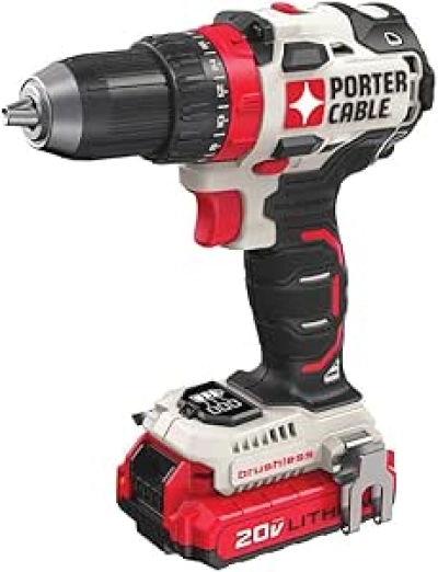 PORTER-CABLE 20V MAX Brushless Cordless Drill Driver Kit with 2 Batteries
