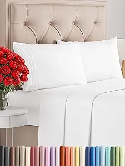 King Size Microfiber Sheet Set - Soft Cooling Bed Sheets with Deep Pockets
