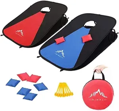 Himal Collapsible Cornhole Boards Set - Portable Bean Bag Game with Carrying Case